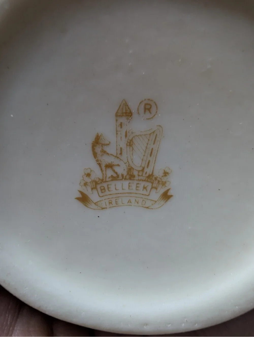 Belleek Ireland Porcelain Vase with Shamrock Design